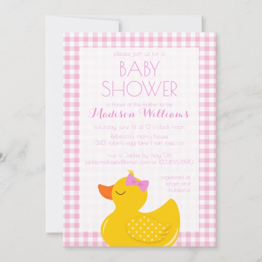 Rubber Ducky Baby shower Kaart (Voorkant)