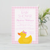 Rubber Ducky Baby shower Kaart (Staand voorkant)