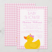 Rubber Ducky Baby shower Kaart (Voorkant / Achterkant)