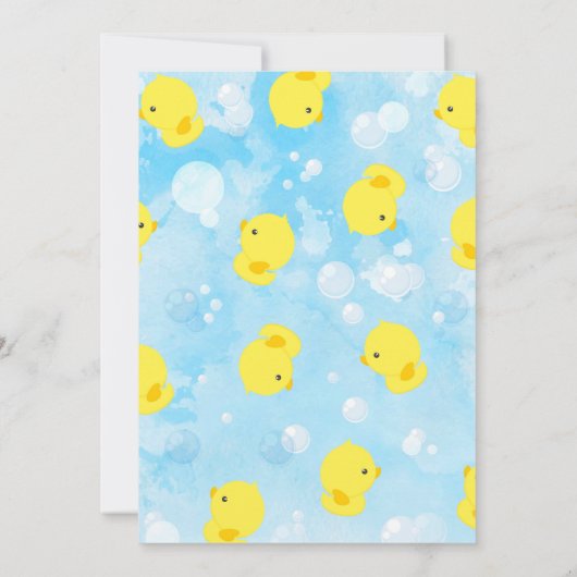 Rubber Ducky Baby shower Uitnodiging | Duckie Bath (Achterkant)
