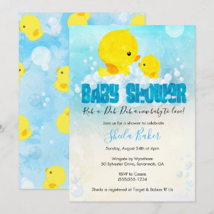 Rubber Ducky Baby shower Uitnodiging Duckie Bath