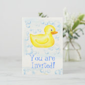 Rubber Ducky Baby shower-uitnodiging Kaart (Staand voorkant)