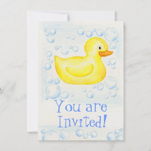 Rubber Ducky Baby shower-uitnodiging Kaart (Voorkant)