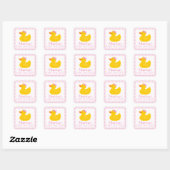 Rubber Ducky Baby shower Vierkante Sticker (Vel)