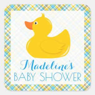 Rubber Ducky Baby shower Vierkante Sticker