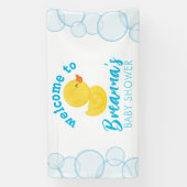 Rubber Ducky Baby shower Welkom opknoping Vinyl Spandoek (Verticaal)