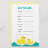 Rubber Ducky Baby Word Scramble Game (Voorkant / Achterkant)