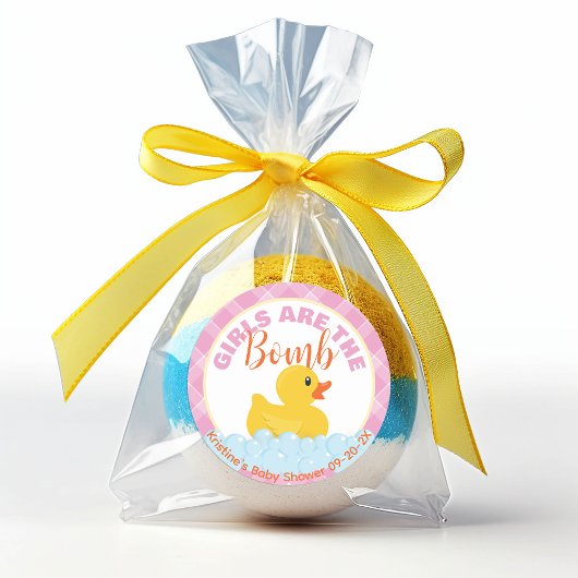 Rubber Ducky Bath Bomb Baby shower Sticker - Klass