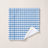 Rubber Ducky Blue Gingham Bathroom Bad Handdoek (Wasdoekje)