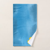 Rubber Ducky Blue Waterverf Art Bad Handdoek (Handdoek)
