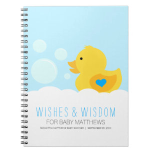 Rubber Ducky Boy Baby shower Gastenboek Notitieboek
