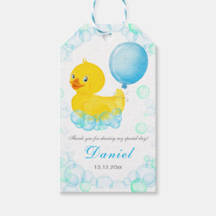 Rubber Ducky Boy First Birthday Bedankt Labels Cadeaulabel