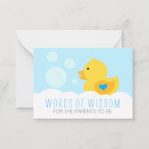 Rubber Ducky Bubble Bath Boy Baby shower Advice Advieskaart