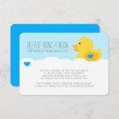 Rubber Ducky Bubble Bath Boy Baby shower Behuizing Informatiekaartje (Voorkant / Achterkant)