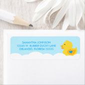 Rubber Ducky Bubble Bath Boy Baby shower Etiket (Insitu)