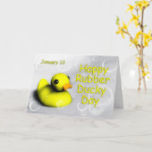 Rubber Ducky Dag Kaart ~ 13 januari (Gele Bloem)