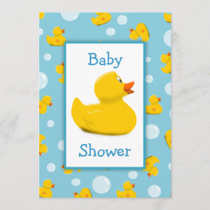 Rubber Ducky en Bubbles Theme Baby shower Kaart