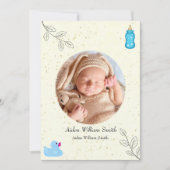 Rubber Ducky Floral Rice Papier Bébé Faire-part (Devant)