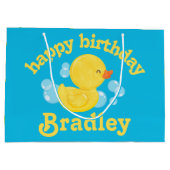 Rubber Ducky Gepersonaliseerde Verjaardag Groot Cadeauzakje (Achterkant)