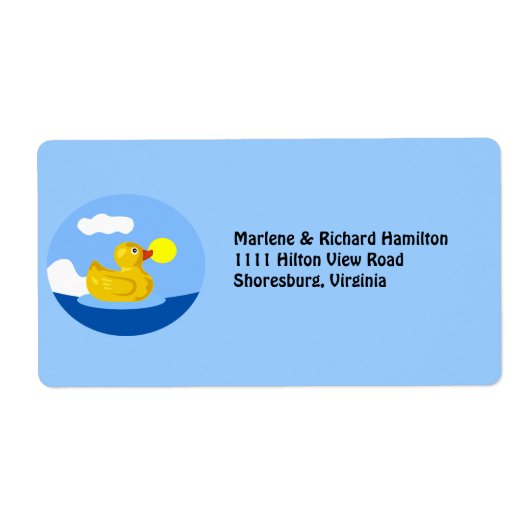 Rubber Ducky Goes voor een Swim Etiket (Voorkant)