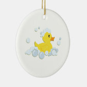 Rubber Ducky in bubbels Keramisch Ornament (Rechts)