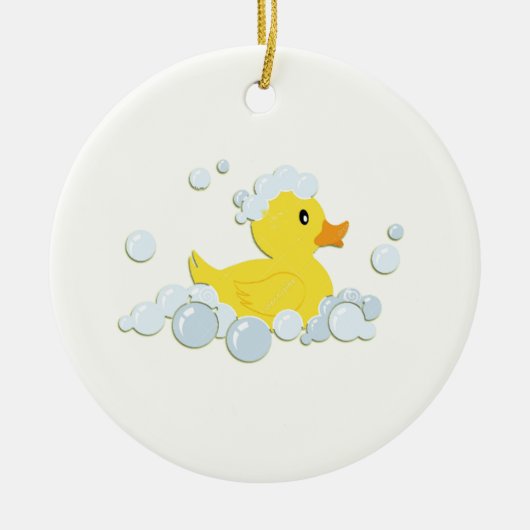 Rubber Ducky in bubbels Keramisch Ornament (Voorkant)