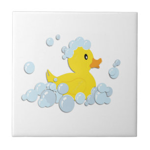 Rubber Ducky in bubbels Tegeltje