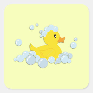 Rubber Ducky in bubbels Vierkante Sticker