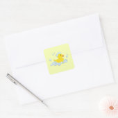 Rubber Ducky in bubbels Vierkante Sticker (Envelop)