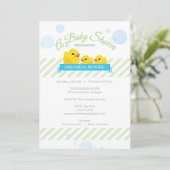Rubber Ducky| Invitation Baby shower jumeaux (Debout devant)