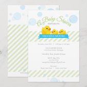 Rubber Ducky| Invitation Baby shower jumeaux (Devant / Derrière)