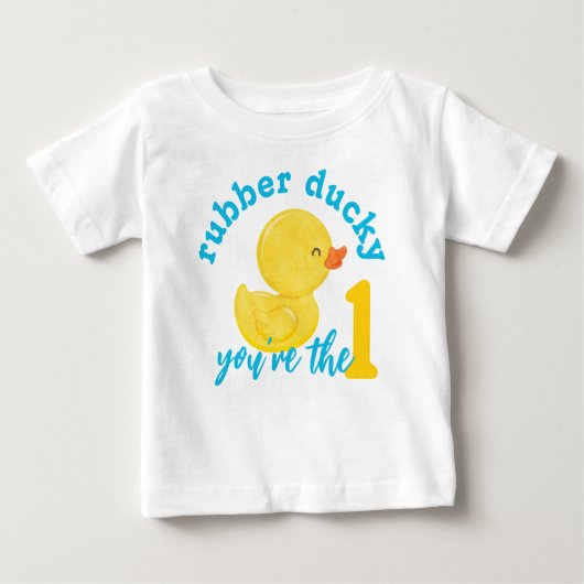 Rubber Ducky Je bent het One First Birthday T-Shir (Voorkant)