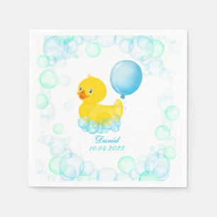 Rubber Ducky Jongen Eerste Verjaardag Papieren Ser Servet