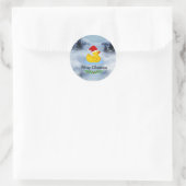 Rubber Ducky-kerstgroeten Ronde Sticker (Tas)