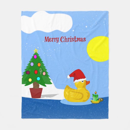 Rubber Ducky Kerstmis Fleece Deken (Voorkant)