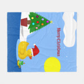 Rubber Ducky Kerstmis Fleece Deken (Voorkant (Horizontaal))