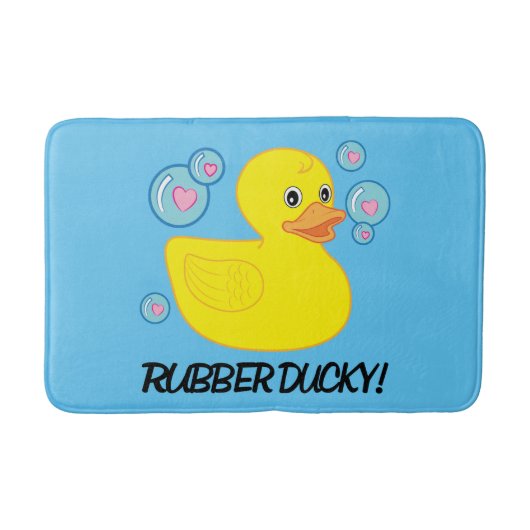 Rubber Ducky met hartgevulde bubbels Badmat (Voorkant)