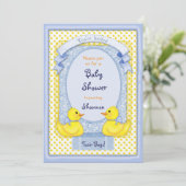 Rubber Ducky Twin Boys Douche Invitation (Debout devant)