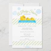 Rubber Ducky | Uitnodiging uit Baby shower met twe (Voorkant)