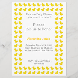 Rubber Ducky-uitnodiging voor Baby shower geel Kaart