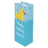 Rubber Ducky Wijn Cadeautas (Voorkant Gekanteld)