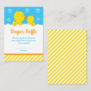 Rubber Ducky Yellow and Blue Diaper Raffle Informatiekaartje