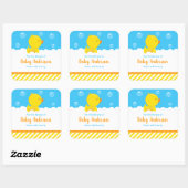 Rubber Ducky Yellow Blue Baby Library Bookplaat Vierkante Sticker (Vel)