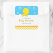 Rubber Ducky Yellow Blue Baby Library Bookplaat Vierkante Sticker (Tas)