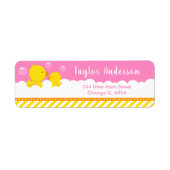 Rubber Ducky Yellow en Roze Etiket (Voorkant)