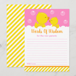 Rubber Ducky Yellow en Roze woorden van wijsheid Kaart