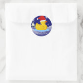 Rubber Ducky's kerst Ronde Sticker (Tas)