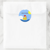 Rubber Ducky's Kerstzwemmen Ronde Sticker (Tas)