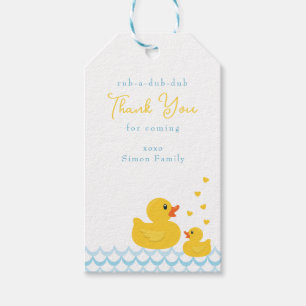 Rubber Eend Baby Shower Favor Tag Schattig Bedan Cadeaulabel