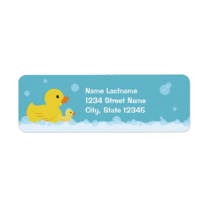 Rubber Eend Baby Shower Geslacht Onbekend Uitnodig Etiket